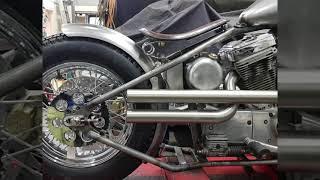 Fenland Sportster Gooseneck Rolling Chassis with custom 2" over under stainless exhaust.