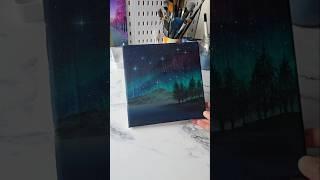 Easy way to paint an aurora night sky/ acrylic painting ideas for beginners ️