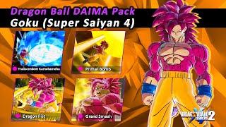 Dragon Ball Xenoverse 2 - New Super Saiyan 4 Goku (Daima) Skills & Moveset Gameplay (Mod)