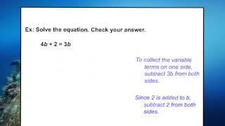 How do you solve an equation with variables on both sides