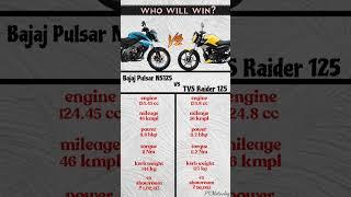 Bajaj Pulsar NS125 vs TVS Raider 125 || Price || Mileage || Torque || Review#raider125 #ns125#shorts