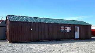 16'x48' Custom Metal Cabin Walk-Through - ( Summit Portable Buildings )