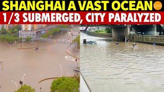 Shanghai Turns Into a Vast Ocean, 1/3 Underwater; Tornadoes and Typhoons Strike, Paralyzing the City