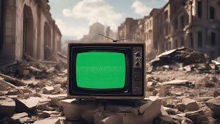 Old Retro TV in Destroyed City Green Screen | 4K | Vintage | Global Kreators