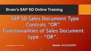 SAP SD Sales Document Controls OR VOV8 | Sivan's SAP SD Training