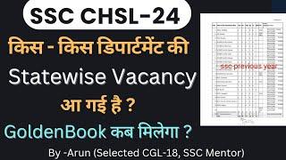 SSC CHSL -2024, Statewise Vacancy details of LDC l Golden Book releasing date?