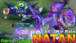 SAVAGE! Natan 88% Win Rate - Top 1 Global Natan by Aɳყα Fσɾɠҽɾ - Mobile Legends