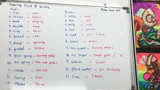 马来西亚 - Malay Phrases - Food and Drinks