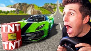 TNT vs. AUTO! Wer fliegt am weitesten? | BeamNG