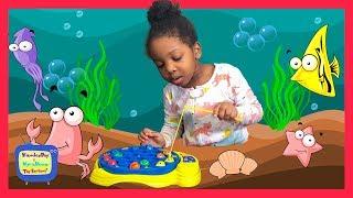 Kyraboo Plays Let’s Go Fishin’ Game  | Learning Your Colors and How to Count