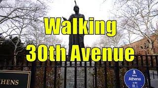 ⁴ᴷ Walking Tour of Astoria, Queens, NYC - 30th Avenue