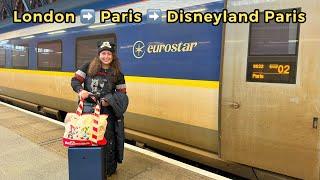 Disneyland Paris TRAVEL Day!  Eurostar from LONDON to PARIS Gare du Nore & RER Guide! AD