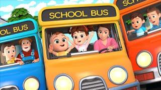 Wheels On The Bus | 3 Colored Buses  +More Lalafun Nursery Rhymes & Kids Songs