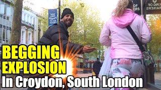 BEGGING EXPLOSION IN SOUTH LONDON!!! Angry Croydon Gypsy | Beggar Collapses On Street | Spring 2021