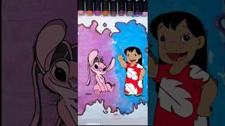Lilo Pelekai &  angel from Disney's Acrylic Couple Artwork |#LiloStitch #AcrylicArt "Lilo & Stitch