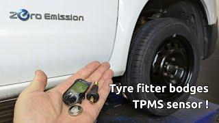 Tyre fitter bodges TPMS sensor (& getting a Nissan E-NV200 ready for resale)