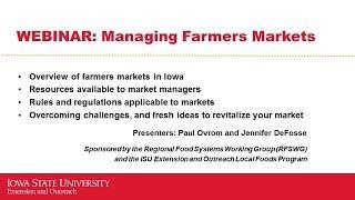 Managing Farmers Markets