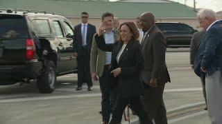 VP Harris, Gov. Walz arrive in Savannah