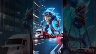 Sonic giant shark team evacuated #sonic #monster #shark #shorts