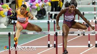 WILD three-way photo finish decides Doha 100m hurdles battle | NBC Sports