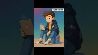 Ai generated smart boy use laptop #ai #cartoon #boy 