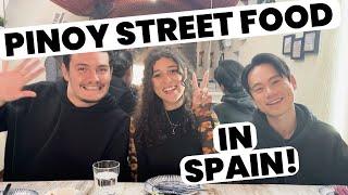 Foreigners try Filipino street food in Spain! Kwek-kwek, sisig, etc.