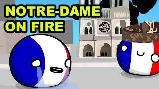 Notre-Dame cathedral caught on fire - Countryball animation