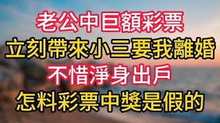 老公中巨額彩票，立刻帶來小三要我離婚，不惜淨身出戶，怎料彩票中獎是假的！ #情感故事 #老年健康 #老人频道