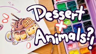 Turning sweet Treats into cute Creatures! || draw with me