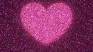 Bright Glowing Pink Heart Made Of Tiny Glittering Neon Sparkle Lights 4K Motion Background for Edits