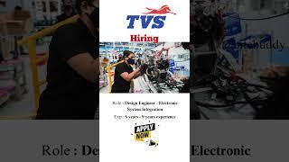 TVS is Hiring Design Engineer   EV Systems  Hosur Plant, Tamil Nadu | Bitebuddy