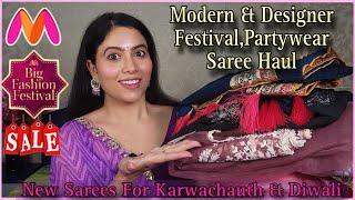 Myntra Festival,Partywear Saree Haul | Tissue,Net,Organza,Silk Sarees | Saree For Karwachauth/Diwali