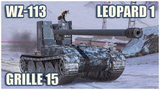 Grille 15, Leopard 1 & WZ-113 • WoT Blitz Gameplay