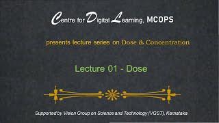 Lecture 01 - Dose (Weight, Volume and Mole)