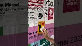 Les étudiants font un collage pour le MEETING internationaliste du 24 mai !