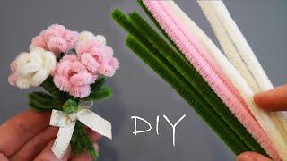 CHARMING MINI BOUQUET OF Pipe Cleaner Roses DIY