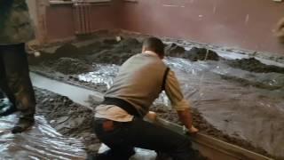 Монтаж стяжки на Васильевском.