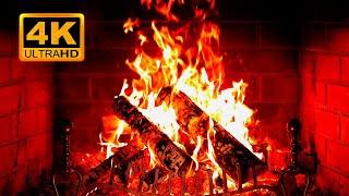  Cozy Fireplace 4K (12 HOURS). Fireplace with Crackling Fire Sounds. Fireplace Ambience