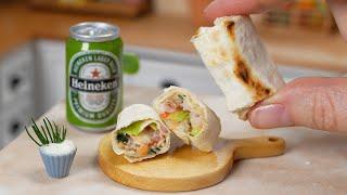 The most delicious Mini Shawarma with Chicken  Cooking Small Food! Mini Kitchen