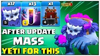 After Update!! Best Th15 Mass Yeti + Bat Spell Attack Strategy in Clash of Clans