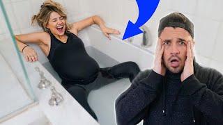 HOME WATER BIRTH PRANK ON HUSBAND!!! MUST SEE REACTION