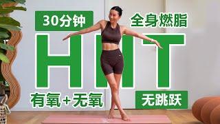 30钟全身燃脂有氧+无氧HIIT｜无跳跃【周六野Zoey】