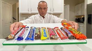  ASMR MOST POPULAR CANDY BARS (9 BARS!) AND EATING SOUNDS  FULL VIDEO  #asmr