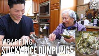 Learning to Wrap Joong (Zongzi) from Grandma! | 粽子Chinese Sticky Rice Wrapped in Bamboo Leaves | SUB