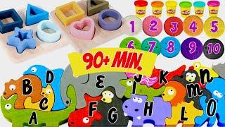 Toddler Learning English ABC, Numbers, Shapes, Counting | Best Preschool Toddler Fun Toy Compilation