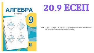 20.9 есеп | Бұрыштың синусының, косинусының, тангенсінің, котангенсінің мәндері | 9 сынып алгебра