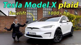 2023 Tesla Model X plaid driving REVIEW - the almost flying EV SUV 