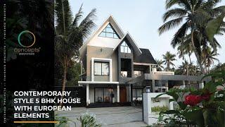 Contemporary Style 5 BHK House With European Elements | Concepts Design Studio