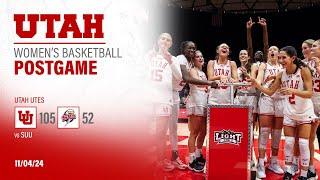 Utah Women's Basketball Postgame Press Conference | Utah 105 - SUU 52