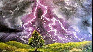 How To Paint Lightning EASY Oil Painting Tutorial #howtopaint #lightning